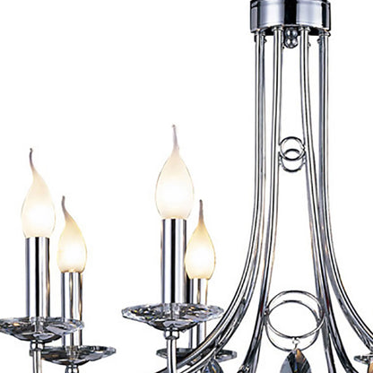 Danya Chandelier Pendant,  8 Light E14, Polished Chrome/Crystal (Diyas IL40038)