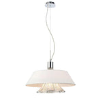Diyas - Davina Pendant With Fabric Shade, 3 Light G9, Polished Chrome/Crystal (Diyas IL30041) - Luminosity Designs Ltd