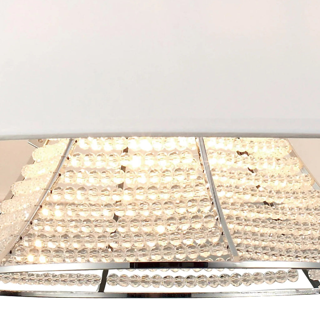 Diyas - Davina Pendant With Fabric Shade, 3 Light G9, Polished Chrome/Crystal (Diyas IL30041) - Luminosity Designs Ltd