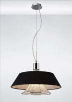 Diyas - Davina Pendant With Fabric Shade, 3 Light G9, Polished Chrome/Crystal (Diyas IL30041) - Luminosity Designs Ltd