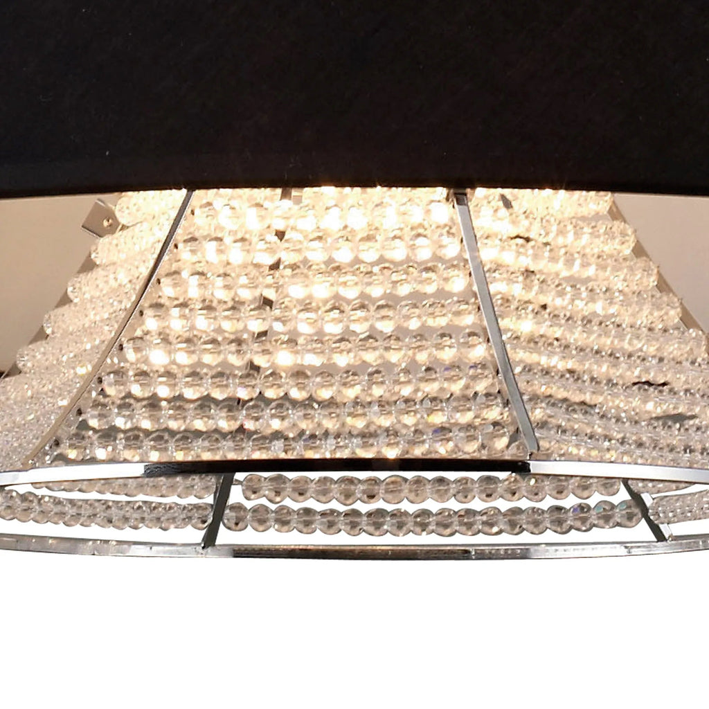 Diyas - Davina Pendant With Fabric Shade, 3 Light G9, Polished Chrome/Crystal (Diyas IL30041) - Luminosity Designs Ltd