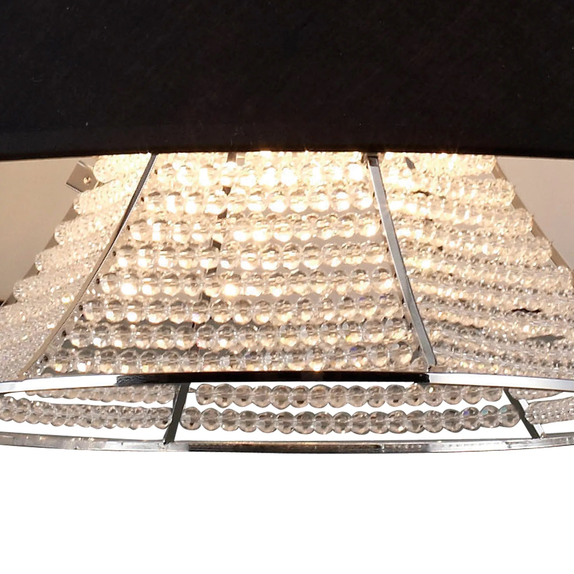 Diyas - Davina Pendant With Fabric Shade, 3 Light G9, Polished Chrome/Crystal (Diyas IL30041) - Luminosity Designs Ltd