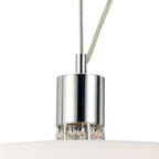 Diyas - Davina Pendant With Fabric Shade, 3 Light G9, Polished Chrome/Crystal (Diyas IL30041) - Luminosity Designs Ltd