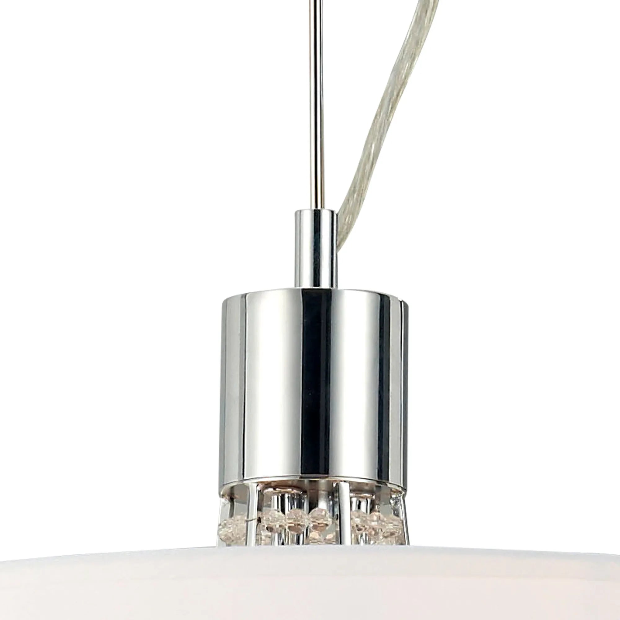 Diyas - Davina Pendant With Fabric Shade, 3 Light G9, Polished Chrome/Crystal (Diyas IL30041) - Luminosity Designs Ltd