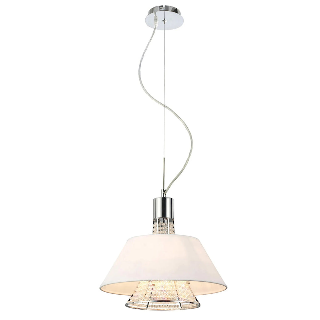 Diyas - Davina Pendant With Shade, 2 Light G9, Polished Chrome/Crystal (Diyas IL30042 ) - Luminosity Designs Ltd