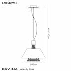 Diyas - Davina Pendant With Shade, 2 Light G9, Polished Chrome/Crystal (Diyas IL30042 ) - Luminosity Designs Ltd