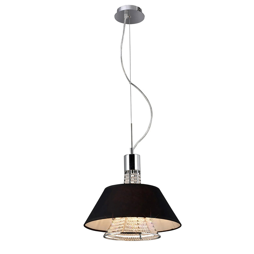 Diyas - Davina Pendant With Shade, 2 Light G9, Polished Chrome/Crystal (Diyas IL30042 ) - Luminosity Designs Ltd