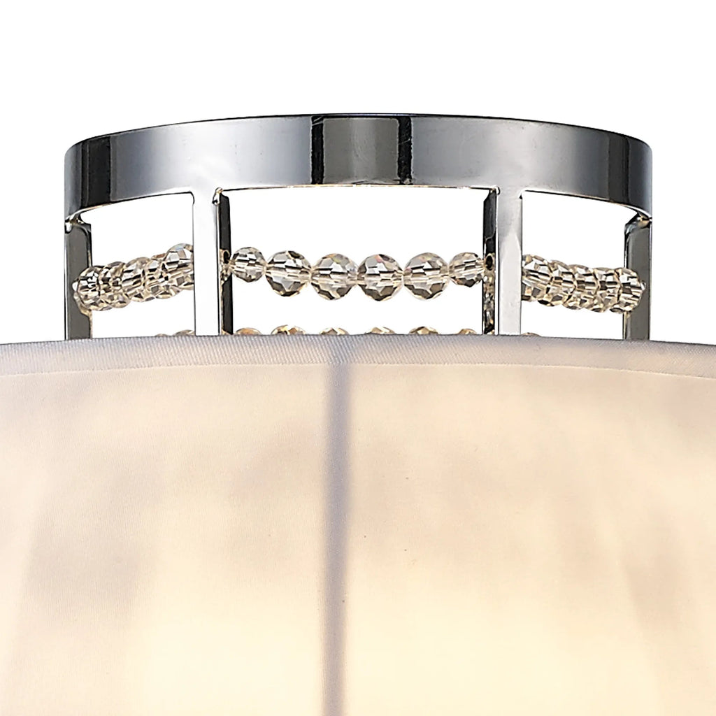 Diyas - Davina Wall Lamp With Fabric Shade 2 Light G9 Polished Chrome/Crystal (Diyas IL30054) - Luminosity Designs Ltd