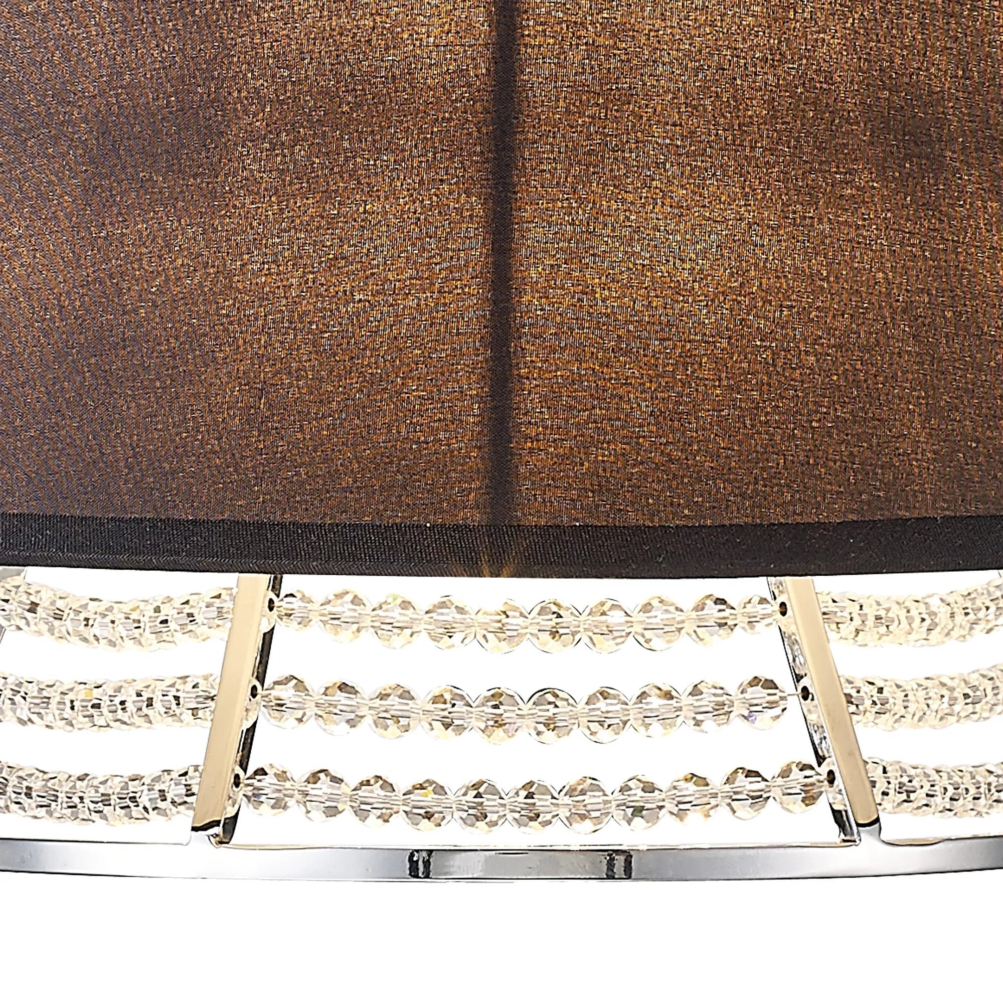 Diyas - Davina Wall Lamp With Fabric Shade 2 Light G9 Polished Chrome/Crystal (Diyas IL30054) - Luminosity Designs Ltd