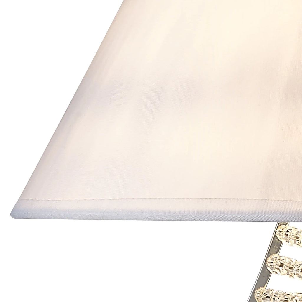 Diyas - Davina Wall Lamp With Fabric Shade 2 Light G9 Polished Chrome/Crystal (Diyas IL30054) - Luminosity Designs Ltd