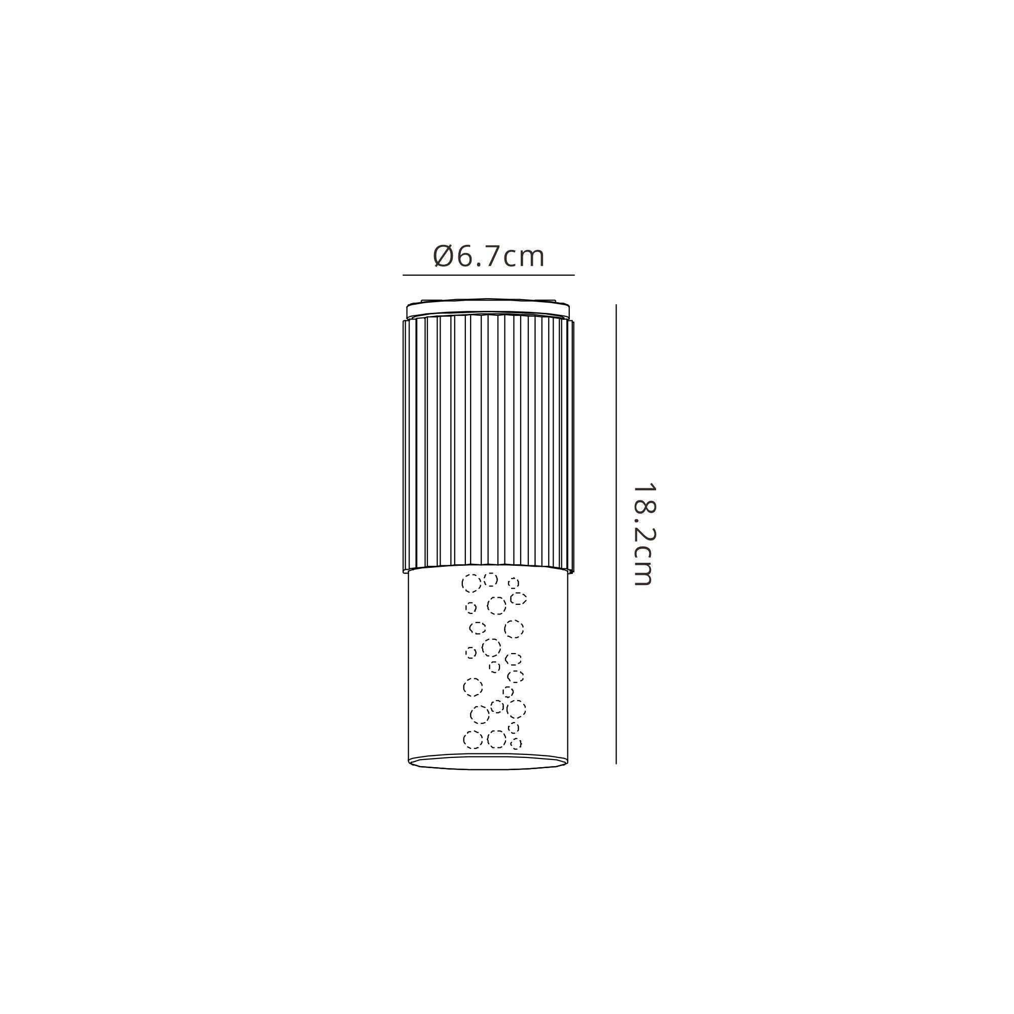 Luminosity Designs Ltd - Dean 6.7cm Ribbed Line Ceiling With Bubble Acrylic Shade, 1 x GU10, IP54 - Luminosity Designs Ltd