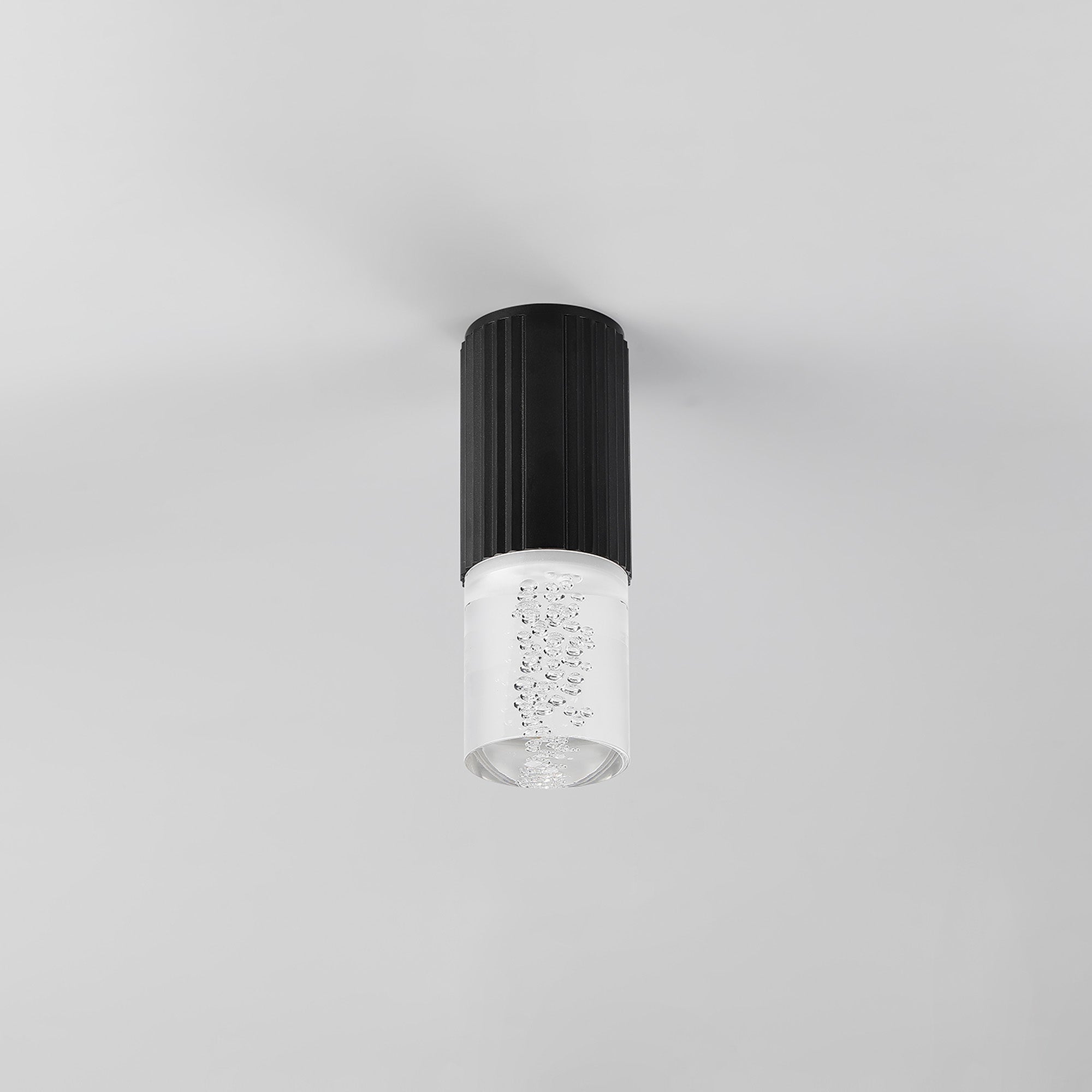 Luminosity Designs Ltd - Dean 6.7cm Ribbed Line Ceiling With Bubble Acrylic Shade, 1 x GU10, IP54 - Luminosity Designs Ltd