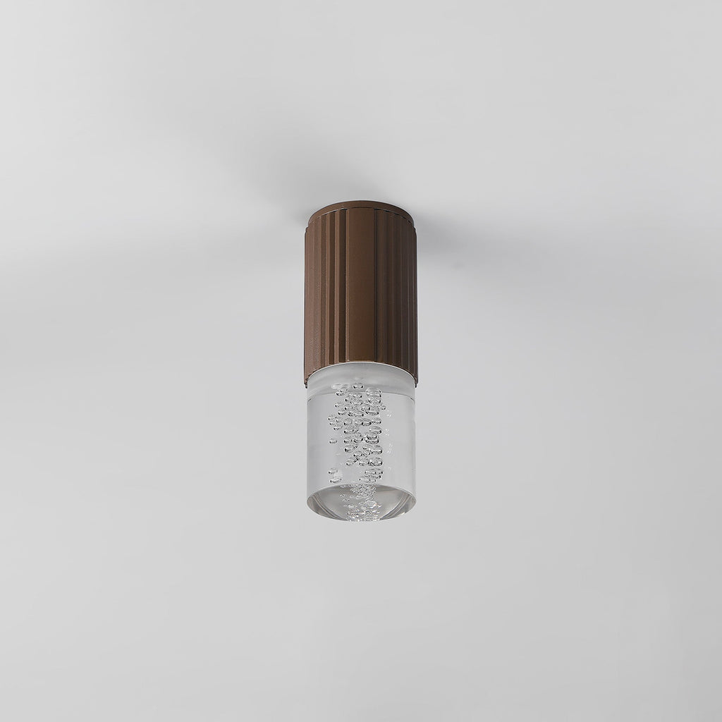 Luminosity Designs Ltd - Dean 6.7cm Ribbed Line Ceiling With Bubble Acrylic Shade, 1 x GU10, IP54 - Luminosity Designs Ltd