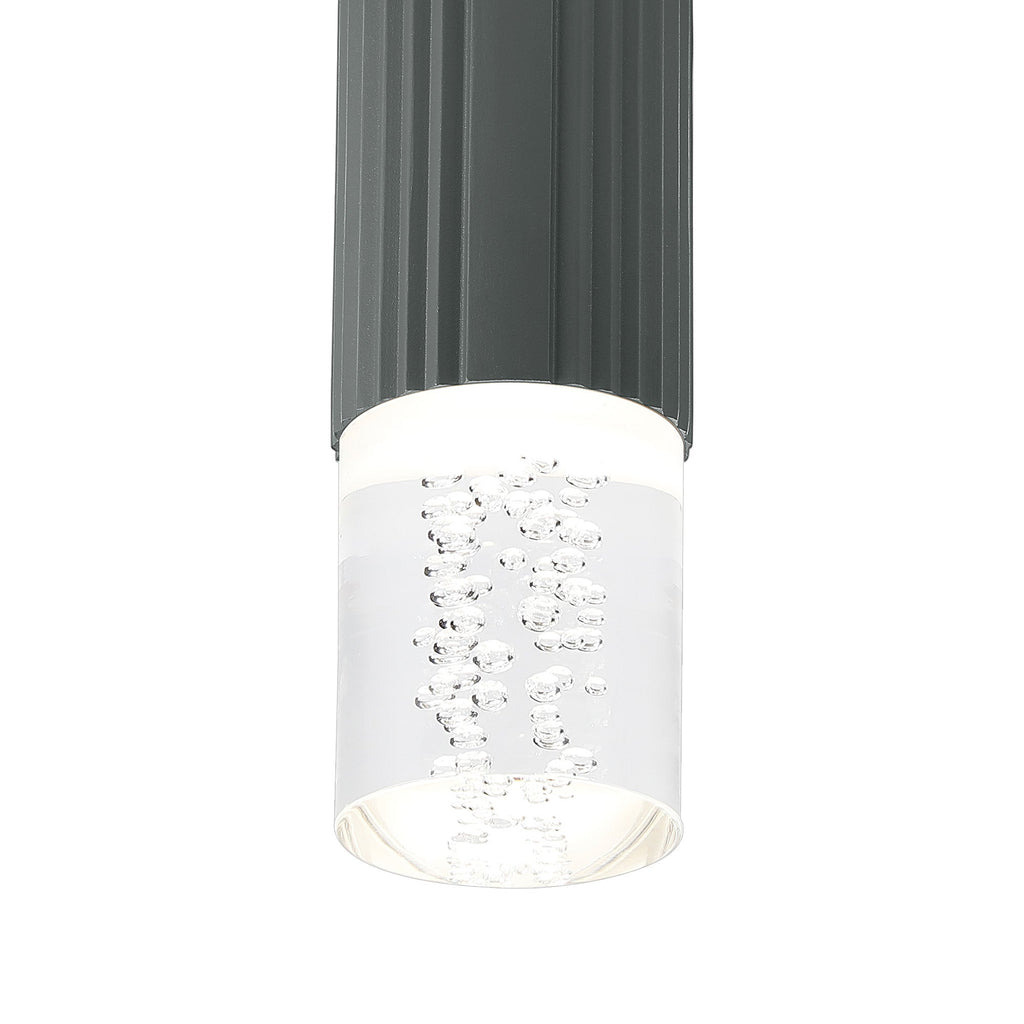 Luminosity Designs Ltd - Dean 6.7cm Ribbed Line Ceiling With Bubble Acrylic Shade, 1 x GU10, IP54 - Luminosity Designs Ltd
