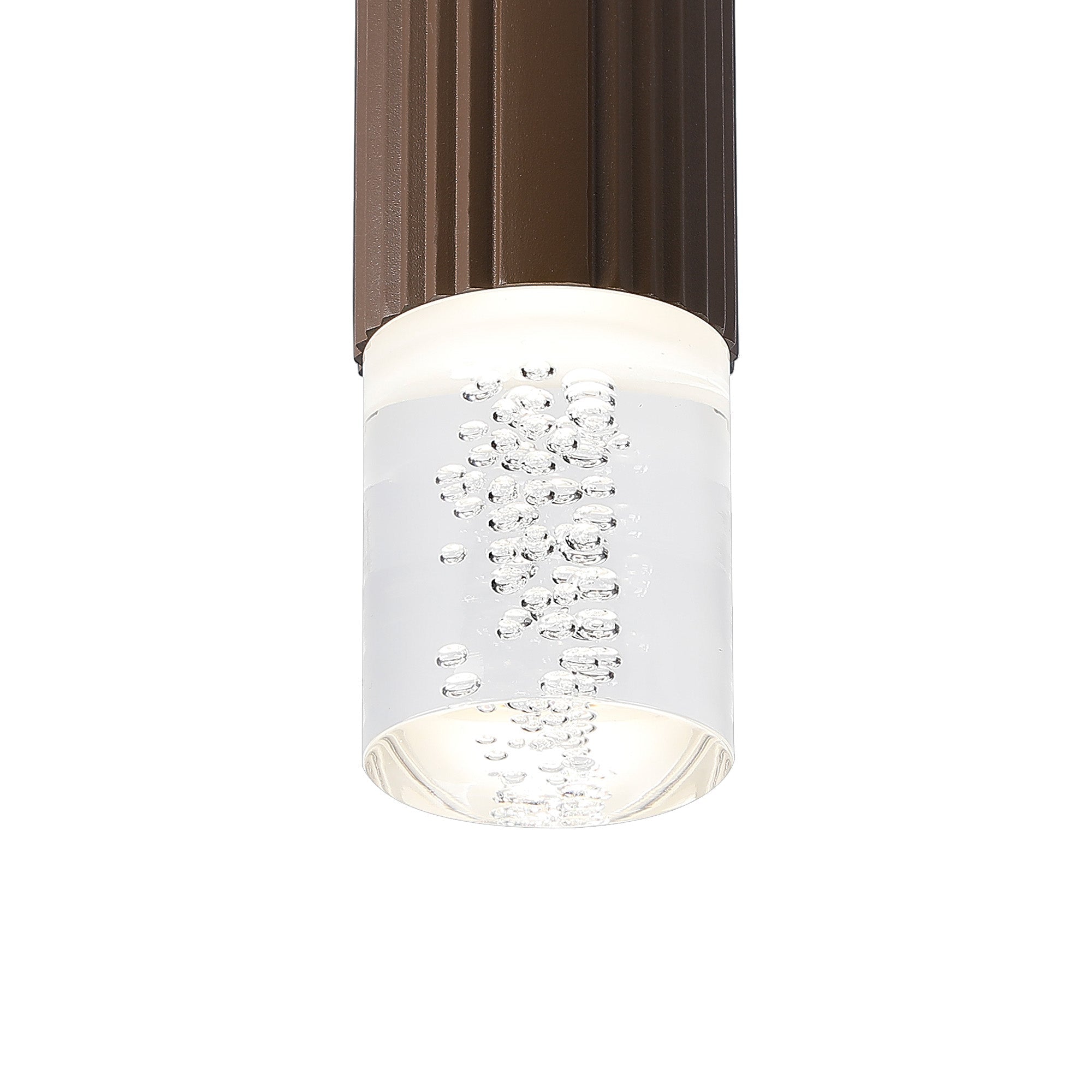Luminosity Designs Ltd - Dean 6.7cm Ribbed Line Ceiling With Bubble Acrylic Shade, 1 x GU10, IP54 - Luminosity Designs Ltd