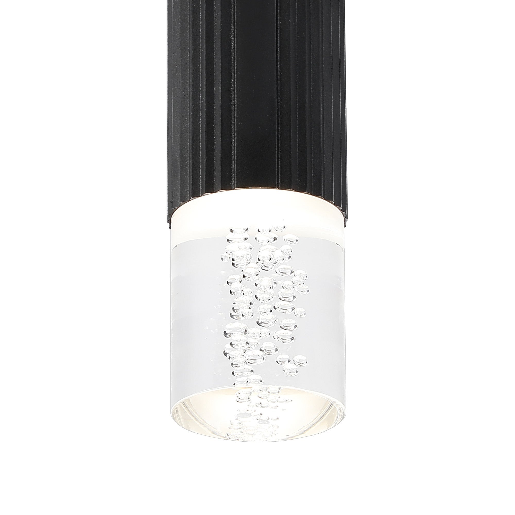 Luminosity Designs Ltd - Dean 6.7cm Ribbed Line Ceiling With Bubble Acrylic Shade, 1 x GU10, IP54 - Luminosity Designs Ltd