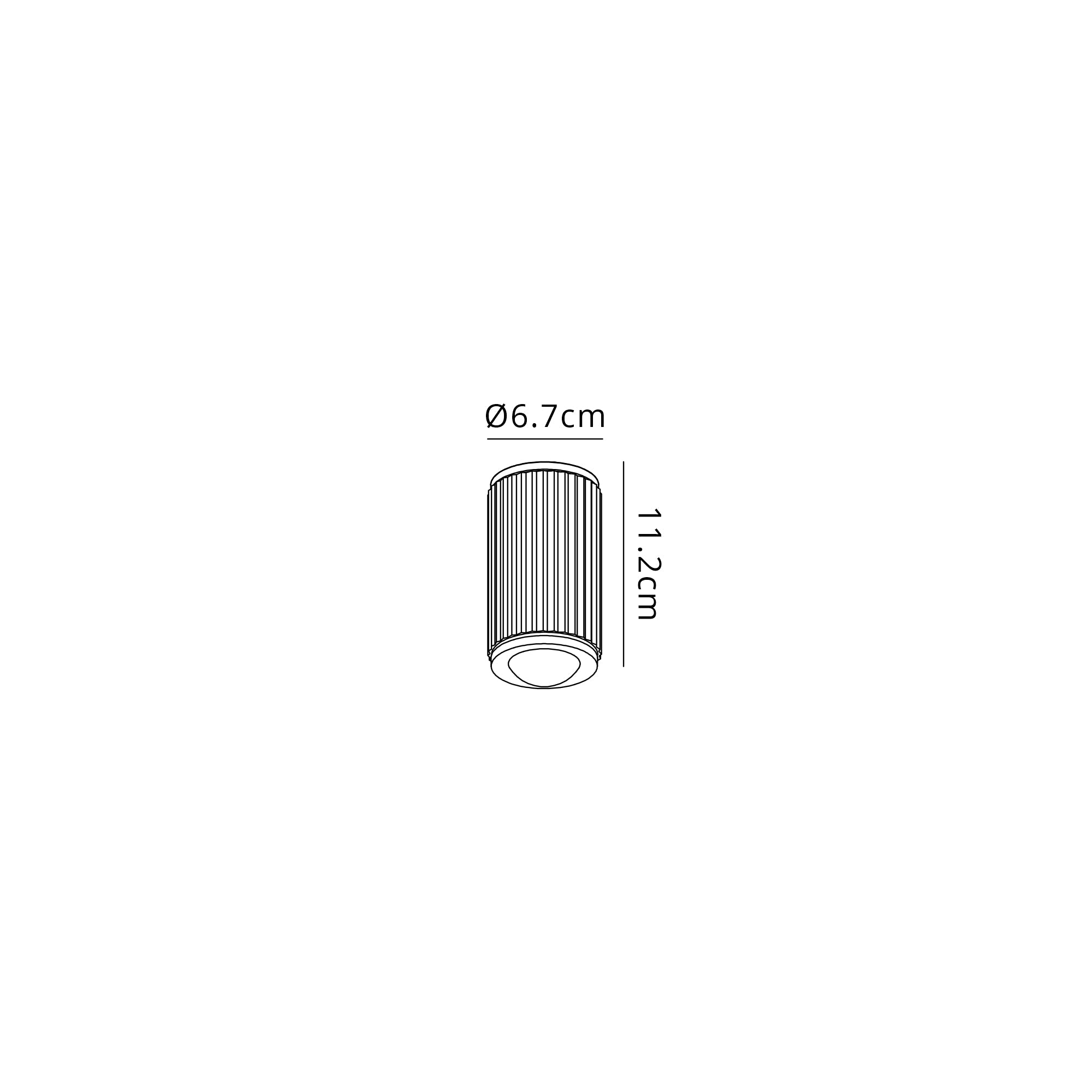 Luminosity Designs Ltd - Dean 6.7cm Ribbed Line Ceiling With Dome Acrylic Shade, 1 x GU10, IP54 - Luminosity Designs Ltd