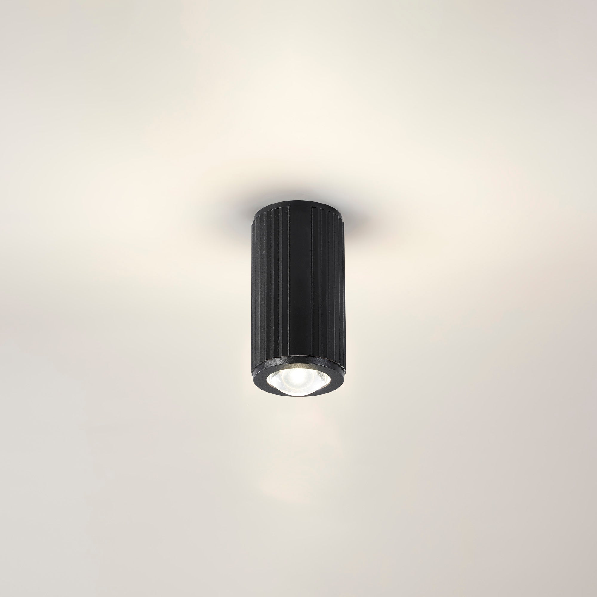 Luminosity Designs Ltd - Dean 6.7cm Ribbed Line Ceiling With Dome Acrylic Shade, 1 x GU10, IP54 - Luminosity Designs Ltd