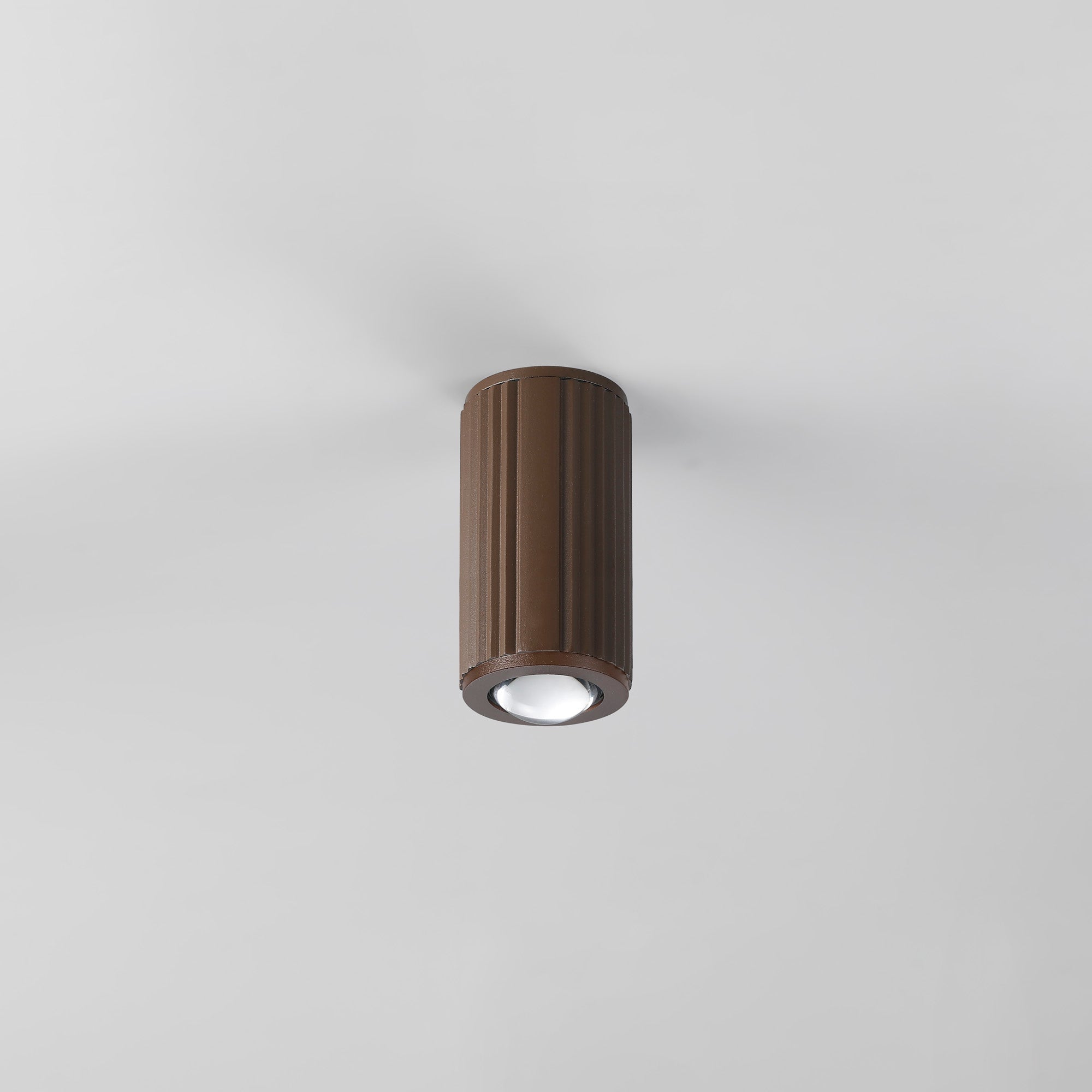 Luminosity Designs Ltd - Dean 6.7cm Ribbed Line Ceiling With Dome Acrylic Shade, 1 x GU10, IP54 - Luminosity Designs Ltd