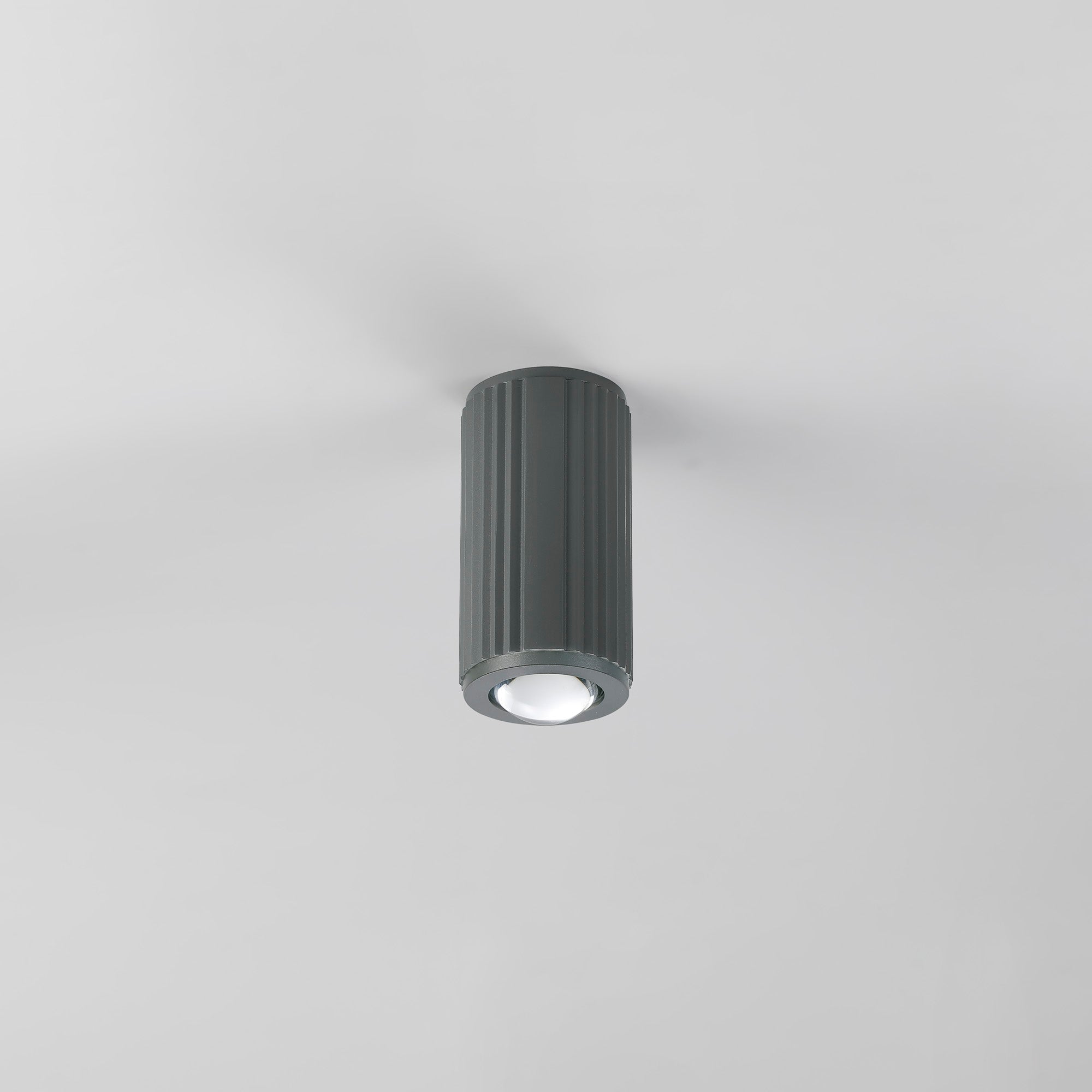 Luminosity Designs Ltd - Dean 6.7cm Ribbed Line Ceiling With Dome Acrylic Shade, 1 x GU10, IP54 - Luminosity Designs Ltd