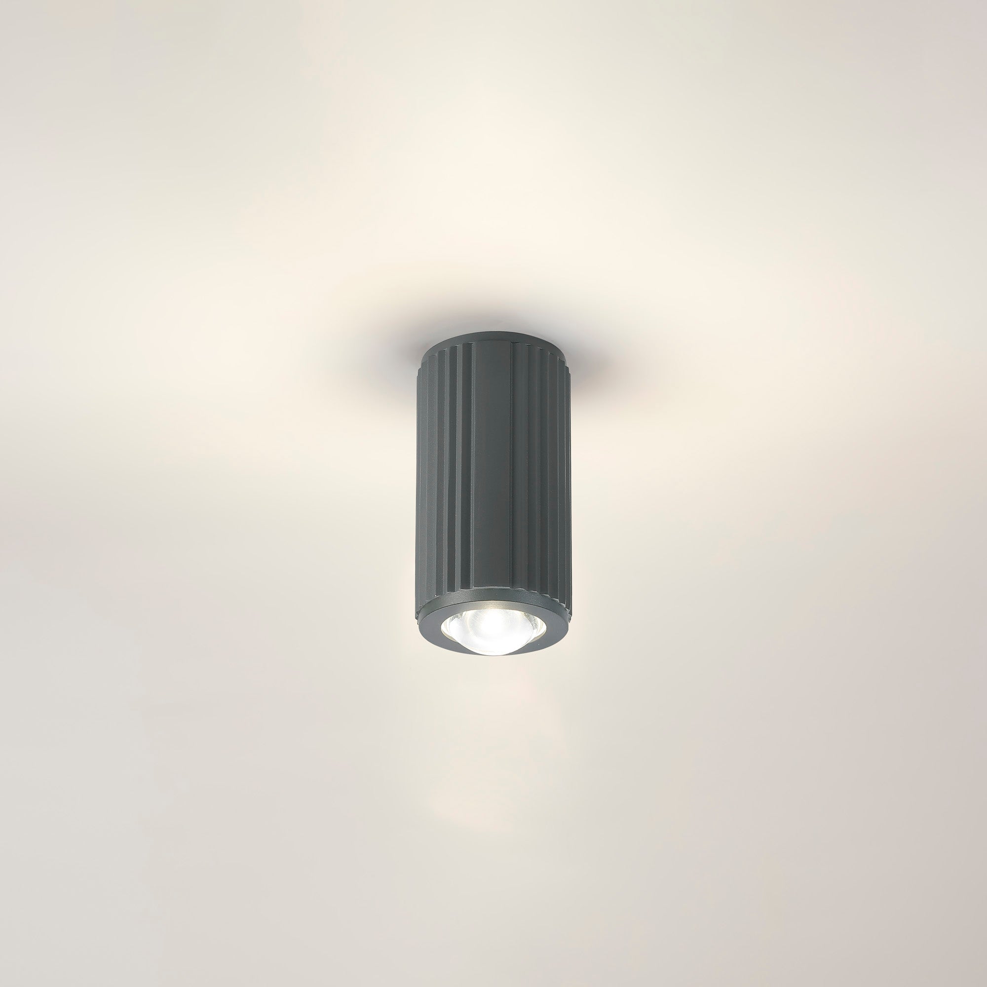 Luminosity Designs Ltd - Dean 6.7cm Ribbed Line Ceiling With Dome Acrylic Shade, 1 x GU10, IP54 - Luminosity Designs Ltd