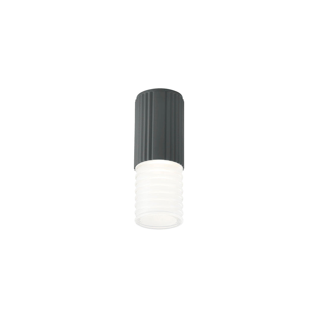 Luminosity Designs Ltd - Dean 6.7cm Ribbed Line Ceiling With Horizontal Line Acrylic Shade, 1 x GU10, IP54 - Luminosity Designs Ltd