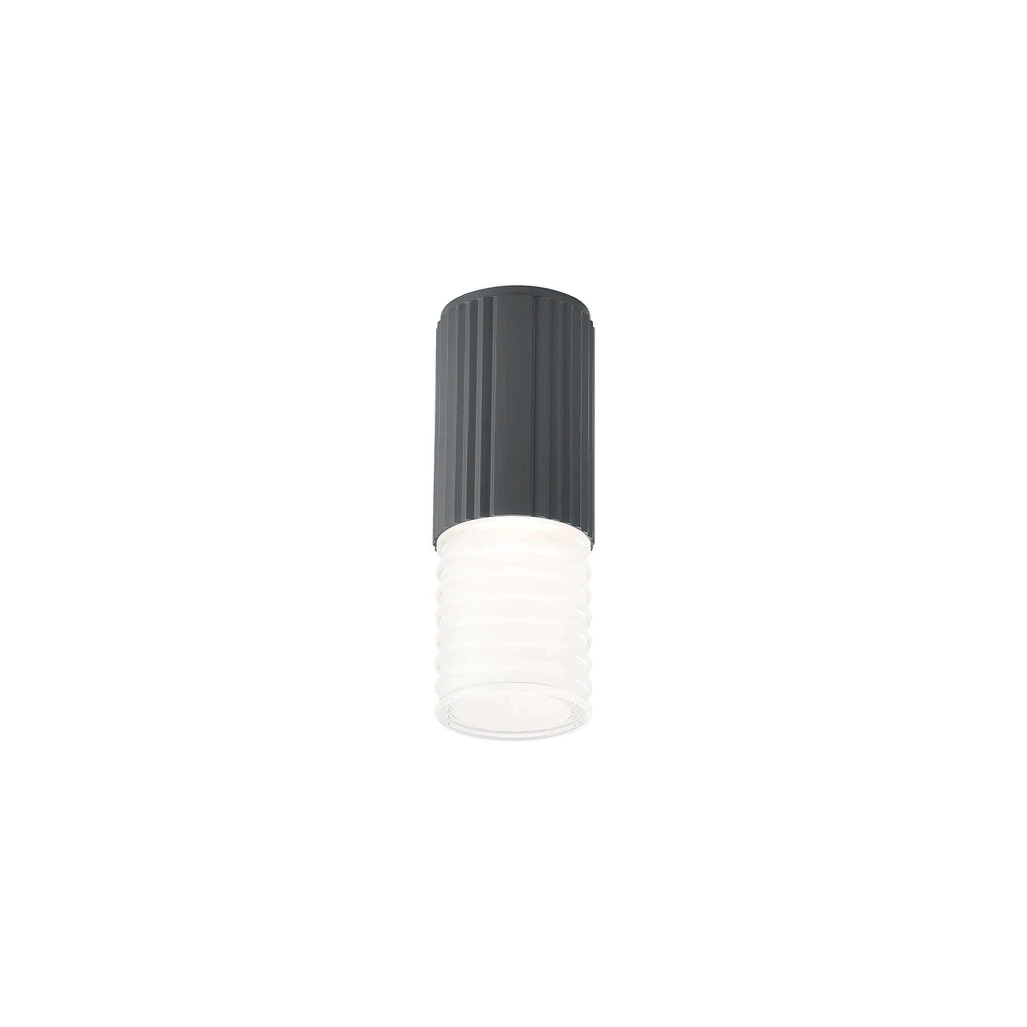 Luminosity Designs Ltd - Dean 6.7cm Ribbed Line Ceiling With Horizontal Line Acrylic Shade, 1 x GU10, IP54 - Luminosity Designs Ltd