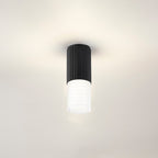 Luminosity Designs Ltd - Dean 6.7cm Ribbed Line Ceiling With Horizontal Line Acrylic Shade, 1 x GU10, IP54 - Luminosity Designs Ltd