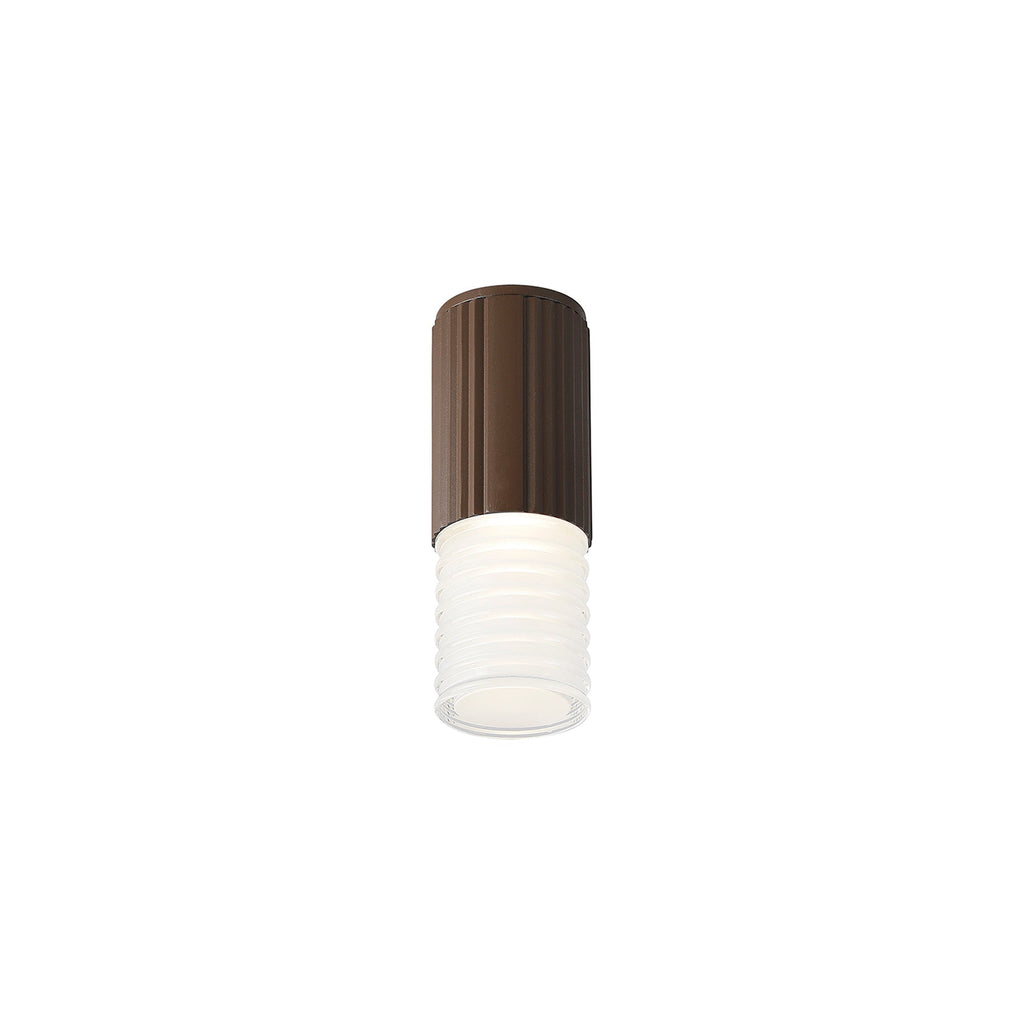 Luminosity Designs Ltd - Dean 6.7cm Ribbed Line Ceiling With Horizontal Line Acrylic Shade, 1 x GU10, IP54 - Luminosity Designs Ltd