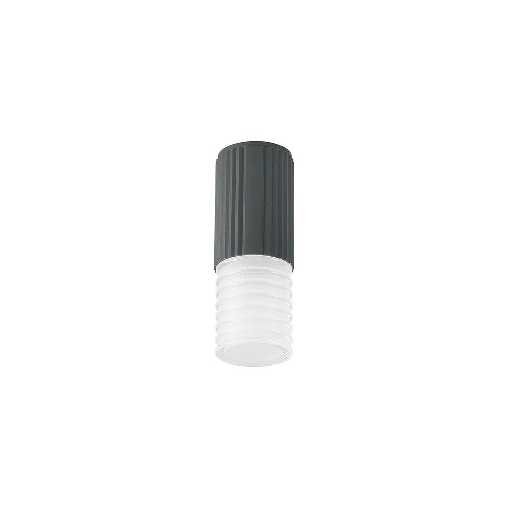 Luminosity Designs Ltd - Dean 6.7cm Ribbed Line Ceiling With Horizontal Line Acrylic Shade, 1 x GU10, IP54 - Luminosity Designs Ltd