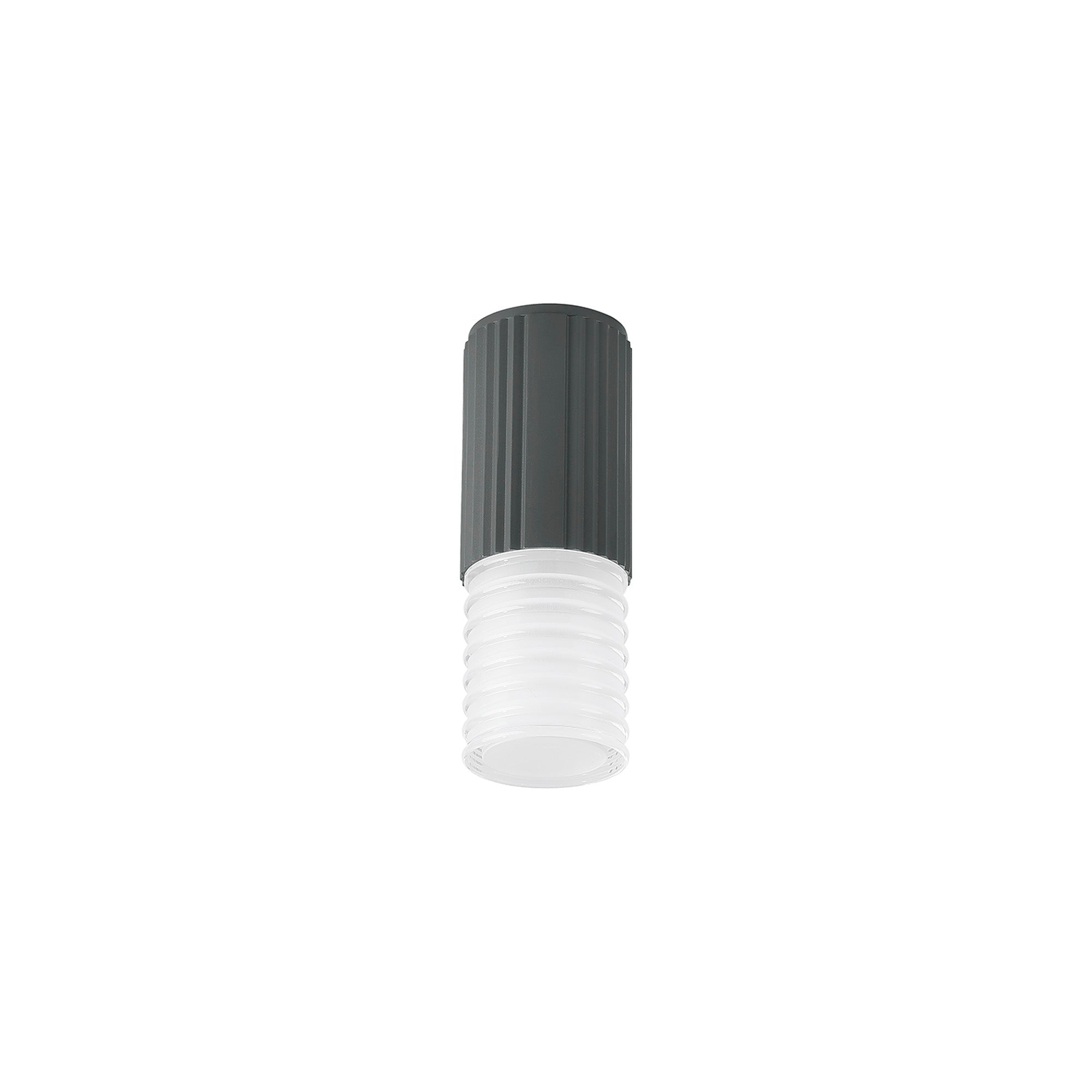 Luminosity Designs Ltd - Dean 6.7cm Ribbed Line Ceiling With Horizontal Line Acrylic Shade, 1 x GU10, IP54 - Luminosity Designs Ltd