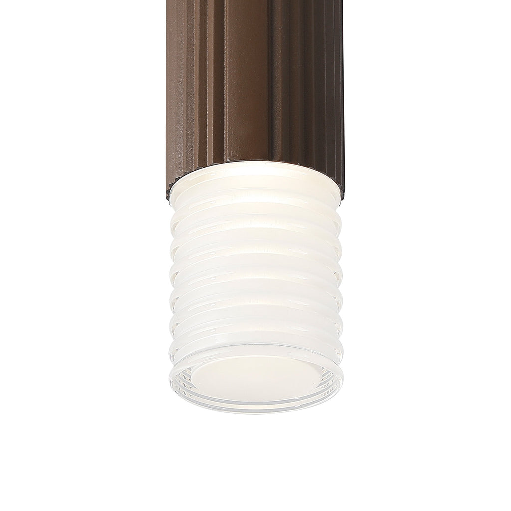 Luminosity Designs Ltd - Dean 6.7cm Ribbed Line Ceiling With Horizontal Line Acrylic Shade, 1 x GU10, IP54 - Luminosity Designs Ltd