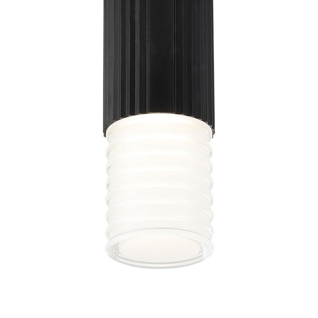 Luminosity Designs Ltd - Dean 6.7cm Ribbed Line Ceiling With Horizontal Line Acrylic Shade, 1 x GU10, IP54 - Luminosity Designs Ltd