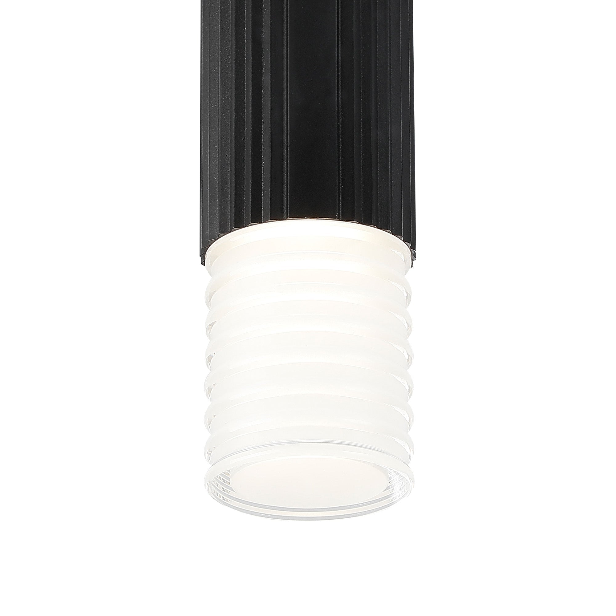 Luminosity Designs Ltd - Dean 6.7cm Ribbed Line Ceiling With Horizontal Line Acrylic Shade, 1 x GU10, IP54 - Luminosity Designs Ltd