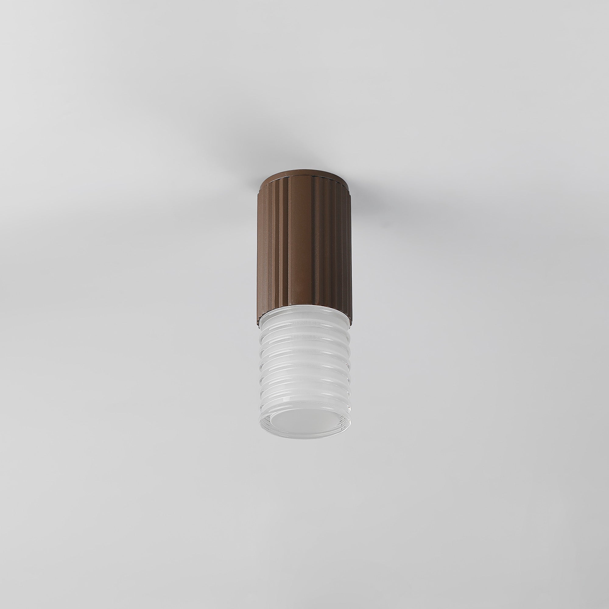 Luminosity Designs Ltd - Dean 6.7cm Ribbed Line Ceiling With Horizontal Line Acrylic Shade, 1 x GU10, IP54 - Luminosity Designs Ltd