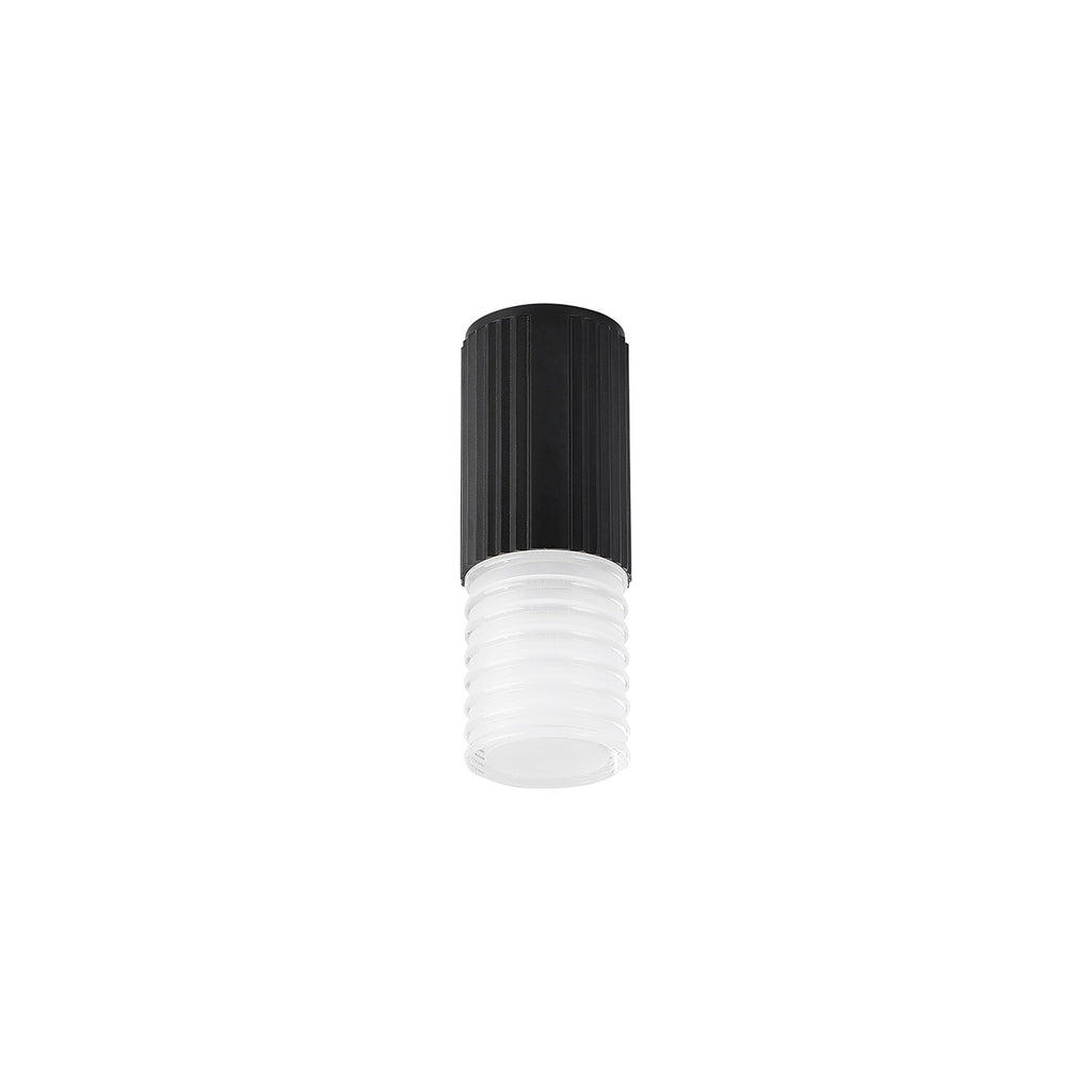 Luminosity Designs Ltd - Dean 6.7cm Ribbed Line Ceiling With Horizontal Line Acrylic Shade, 1 x GU10, IP54 - Luminosity Designs Ltd
