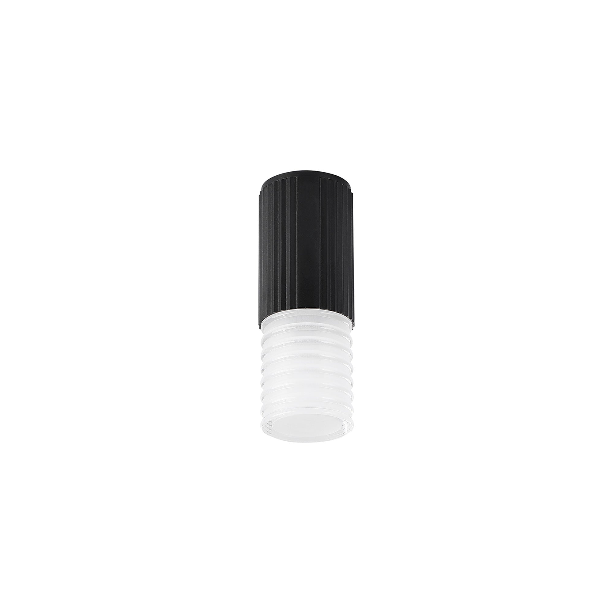 Luminosity Designs Ltd - Dean 6.7cm Ribbed Line Ceiling With Horizontal Line Acrylic Shade, 1 x GU10, IP54 - Luminosity Designs Ltd