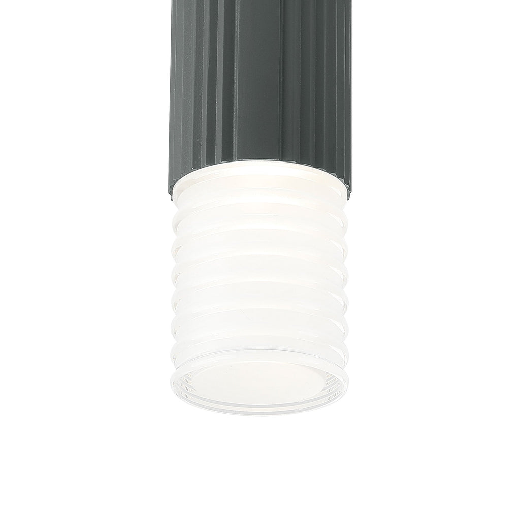 Luminosity Designs Ltd - Dean 6.7cm Ribbed Line Ceiling With Horizontal Line Acrylic Shade, 1 x GU10, IP54 - Luminosity Designs Ltd