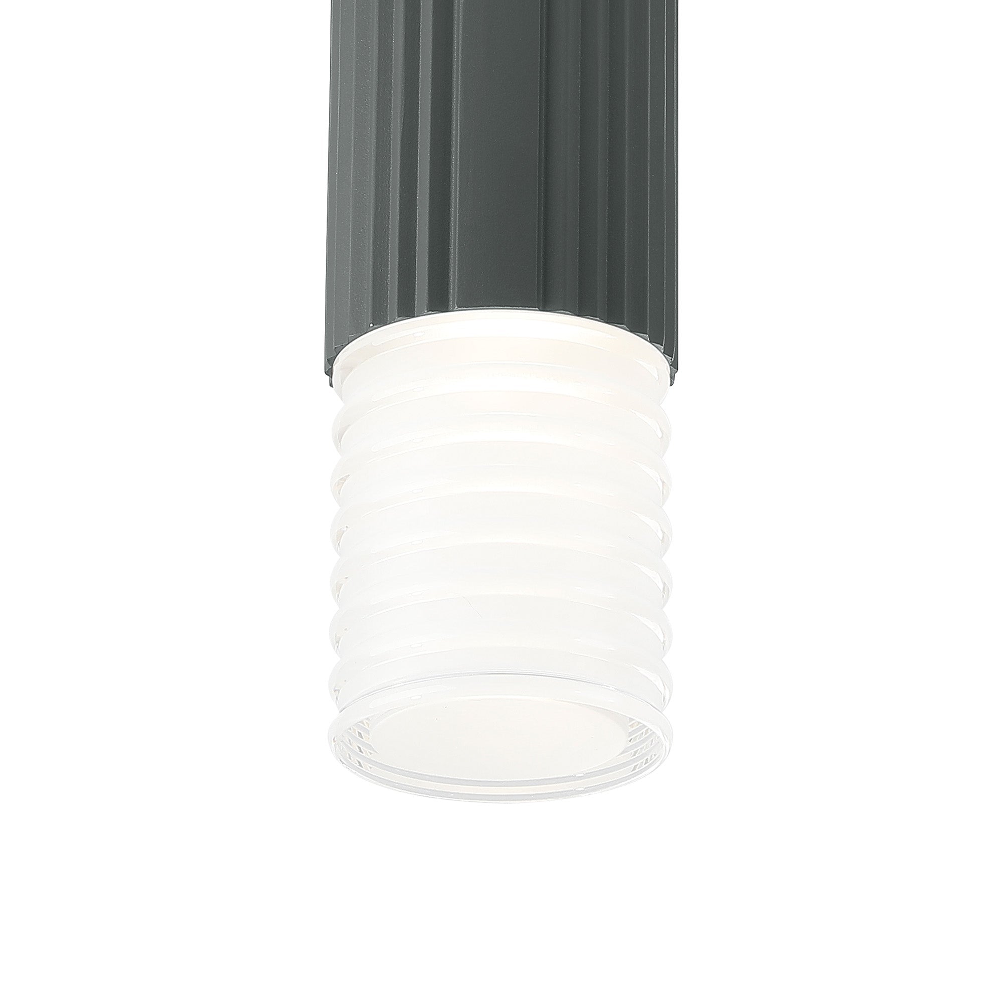 Luminosity Designs Ltd - Dean 6.7cm Ribbed Line Ceiling With Horizontal Line Acrylic Shade, 1 x GU10, IP54 - Luminosity Designs Ltd