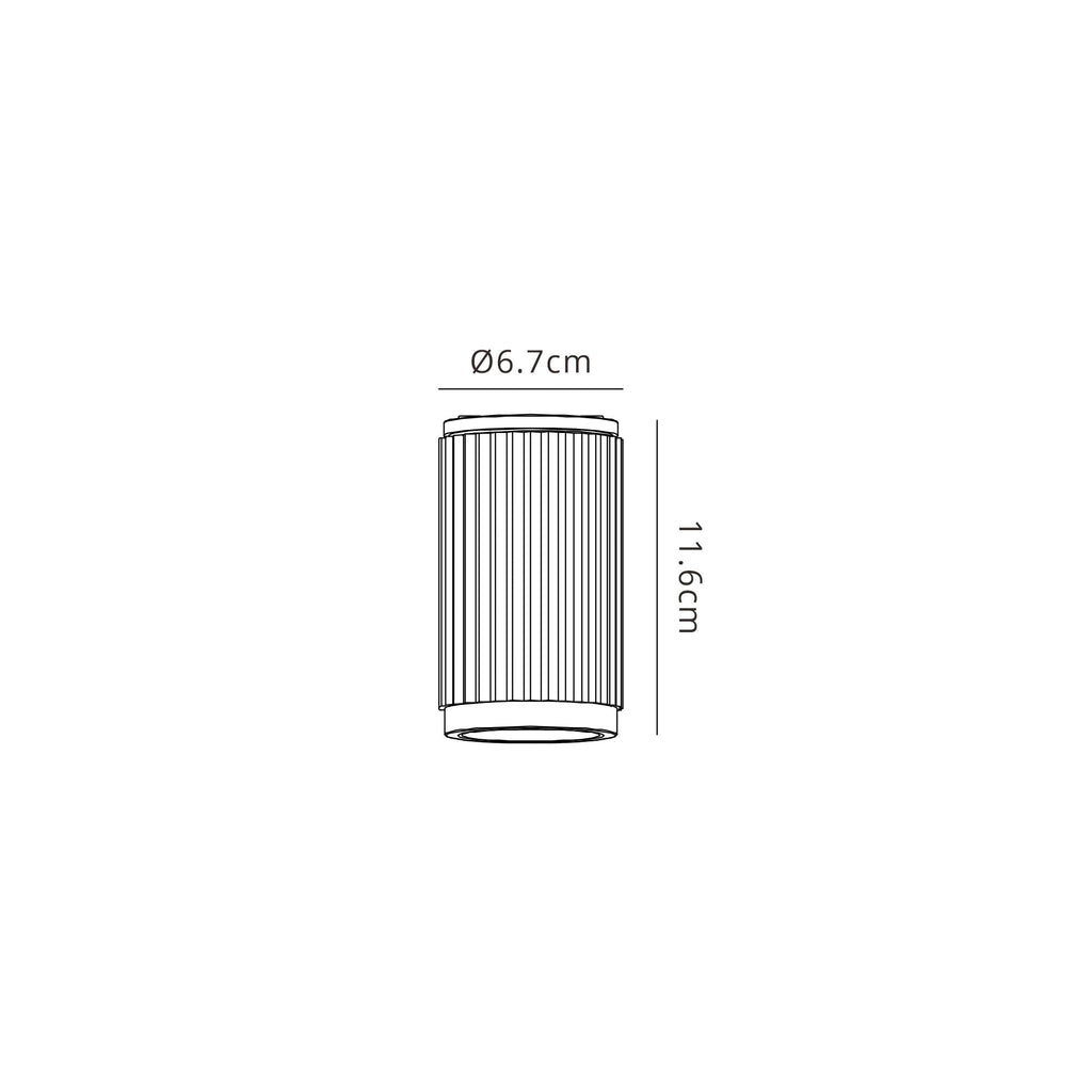 Luminosity Designs Ltd - Dean 6.7cm Ribbed Line Ceiling With Shallow Acrylic Shade, 1 x GU10, IP54 - Luminosity Designs Ltd
