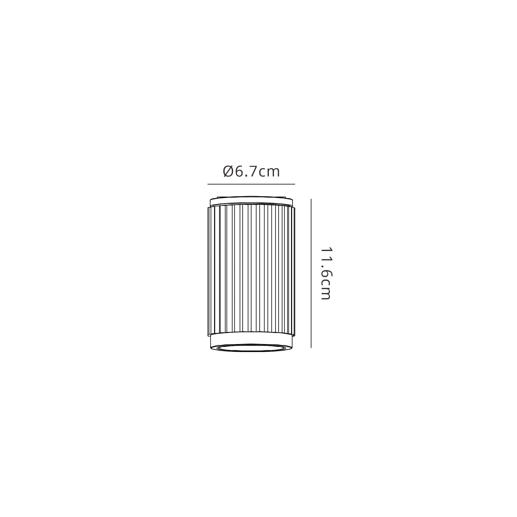 Luminosity Designs Ltd - Dean 6.7cm Ribbed Line Ceiling With Shallow Acrylic Shade, 1 x GU10, IP54 - Luminosity Designs Ltd