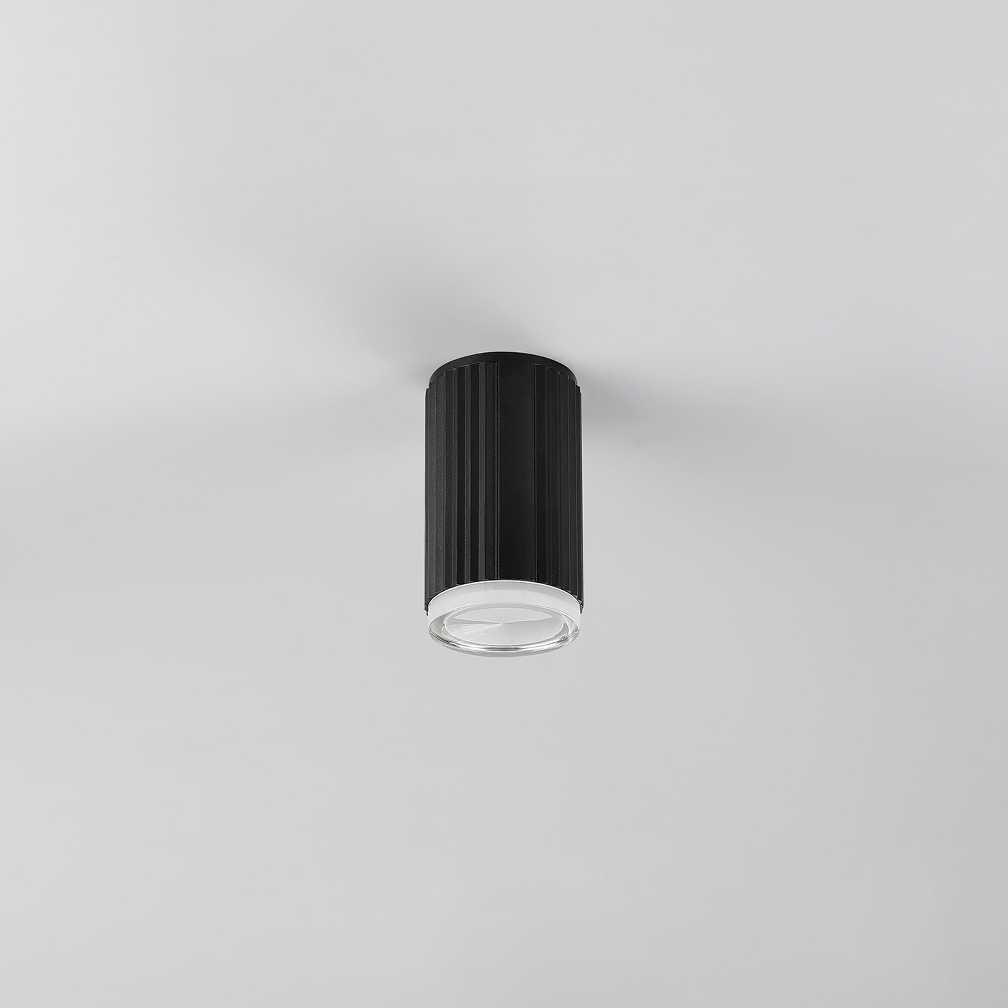 Luminosity Designs Ltd - Dean 6.7cm Ribbed Line Ceiling With Shallow Acrylic Shade, 1 x GU10, IP54 - Luminosity Designs Ltd