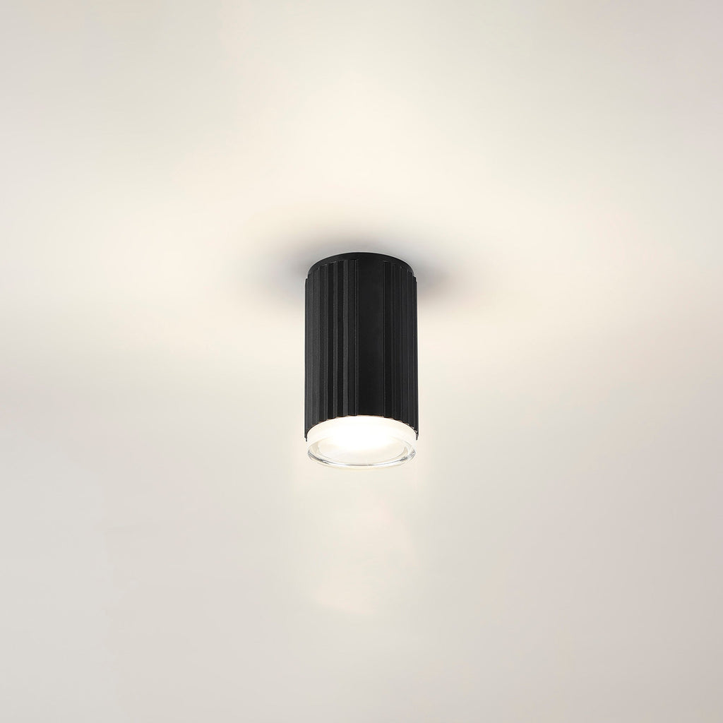 Luminosity Designs Ltd - Dean 6.7cm Ribbed Line Ceiling With Shallow Acrylic Shade, 1 x GU10, IP54 - Luminosity Designs Ltd
