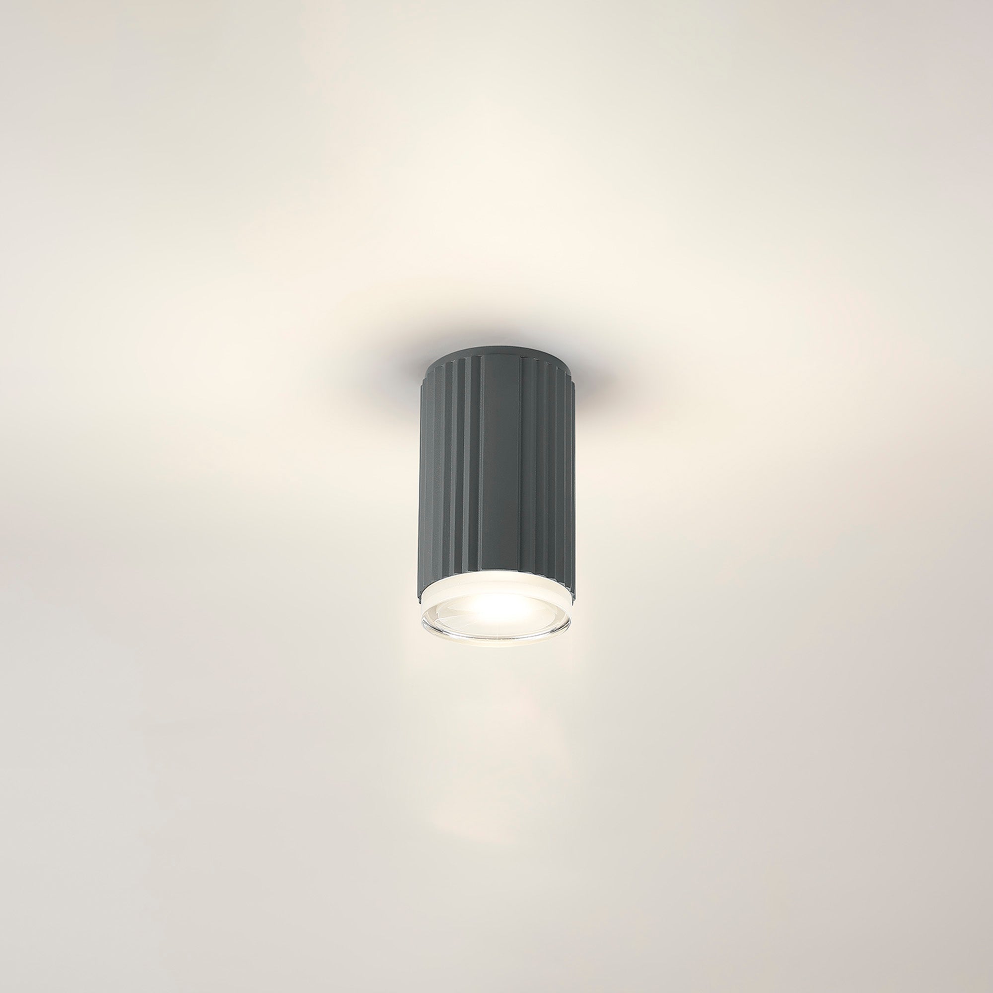 Luminosity Designs Ltd - Dean 6.7cm Ribbed Line Ceiling With Shallow Acrylic Shade, 1 x GU10, IP54 - Luminosity Designs Ltd