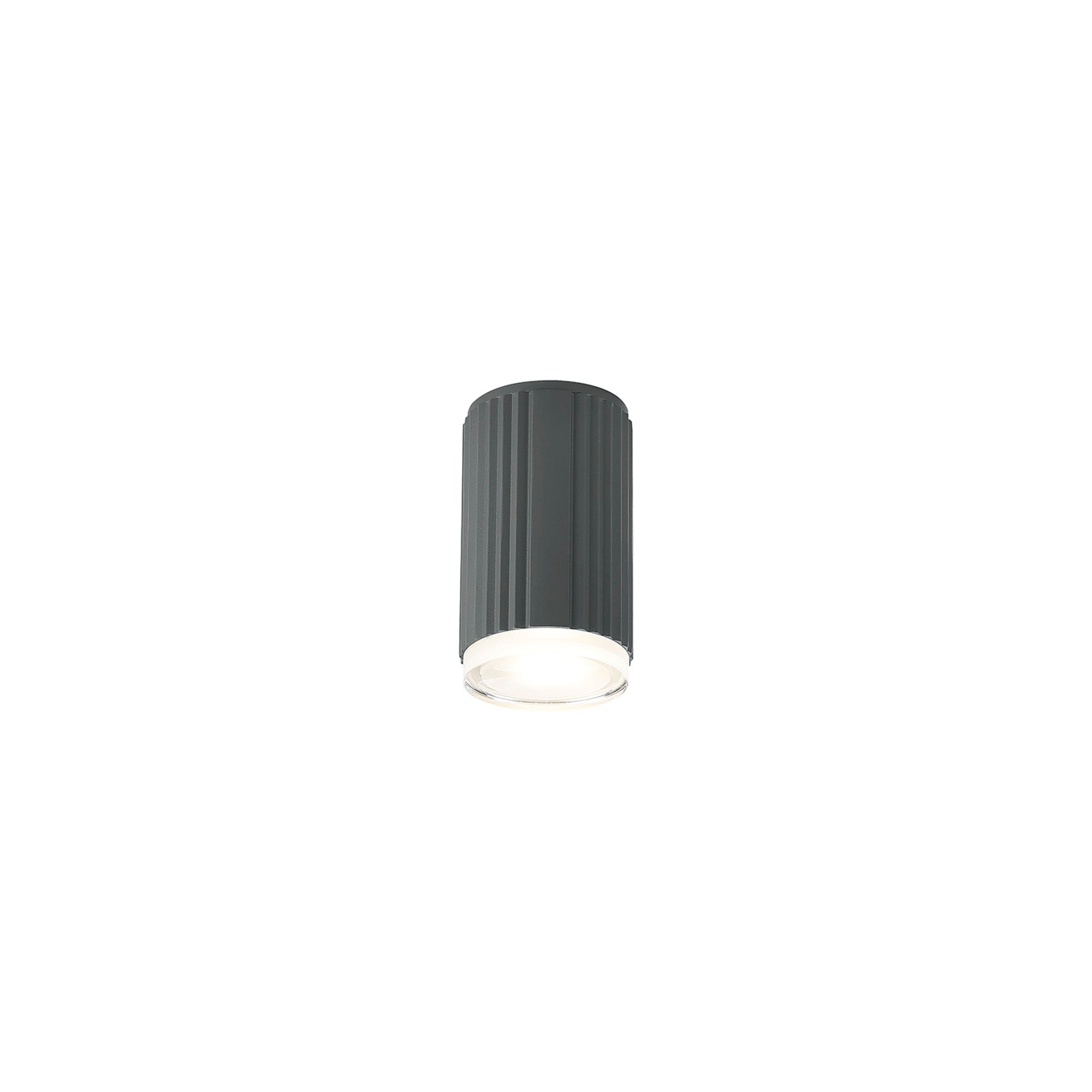 Luminosity Designs Ltd - Dean 6.7cm Ribbed Line Ceiling With Shallow Acrylic Shade, 1 x GU10, IP54 - Luminosity Designs Ltd