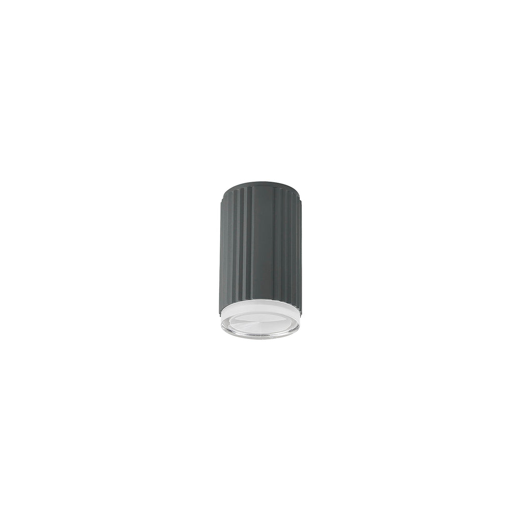 Luminosity Designs Ltd - Dean 6.7cm Ribbed Line Ceiling With Shallow Acrylic Shade, 1 x GU10, IP54 - Luminosity Designs Ltd