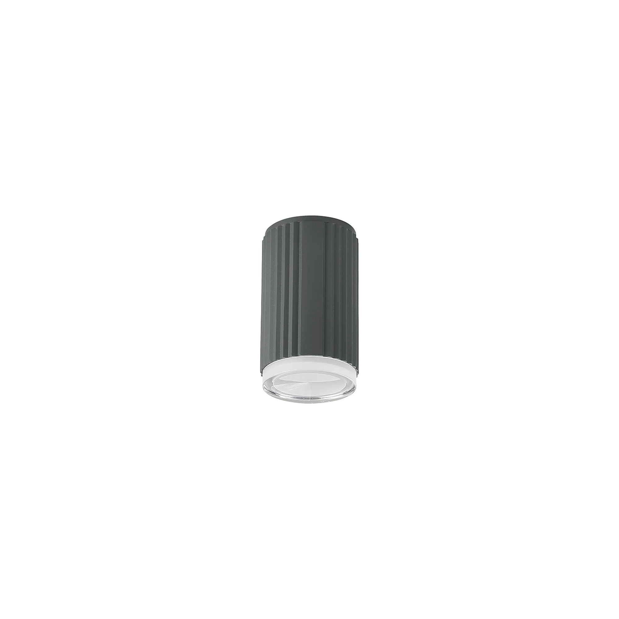 Luminosity Designs Ltd - Dean 6.7cm Ribbed Line Ceiling With Shallow Acrylic Shade, 1 x GU10, IP54 - Luminosity Designs Ltd