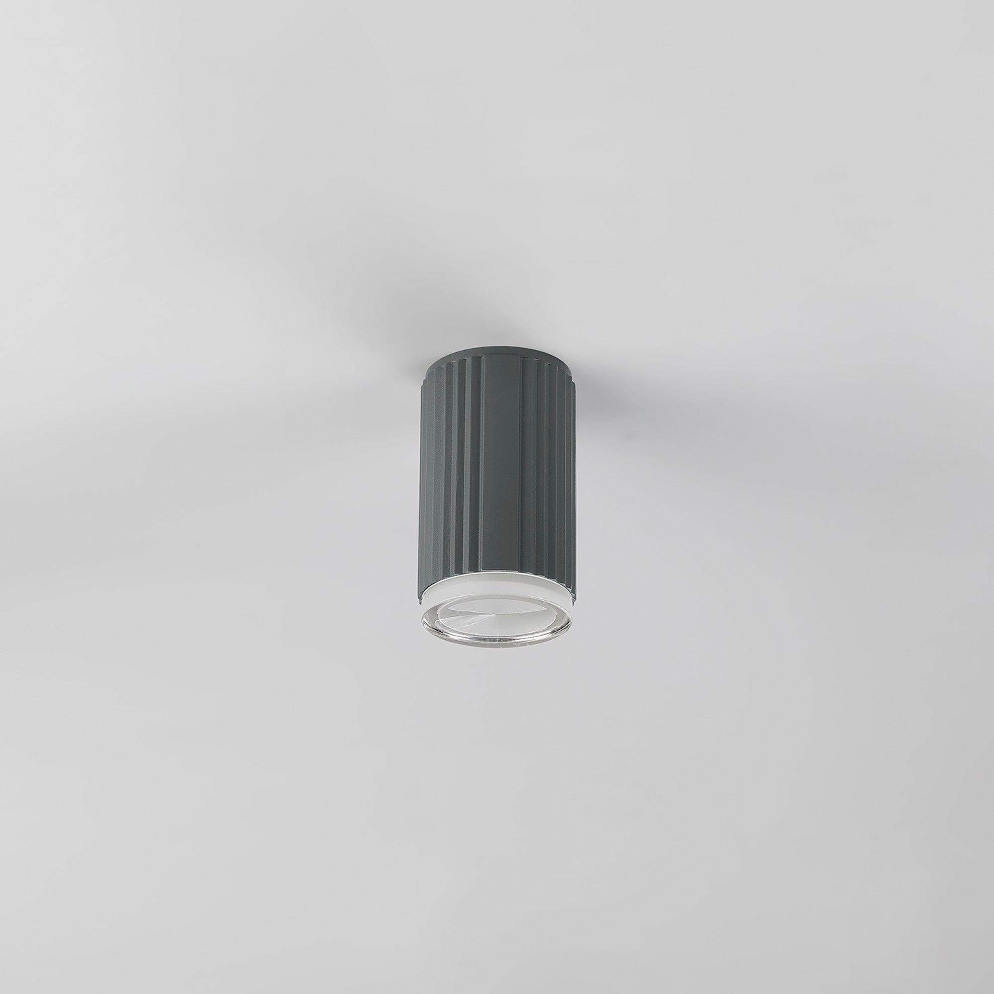 Luminosity Designs Ltd - Dean 6.7cm Ribbed Line Ceiling With Shallow Acrylic Shade, 1 x GU10, IP54 - Luminosity Designs Ltd