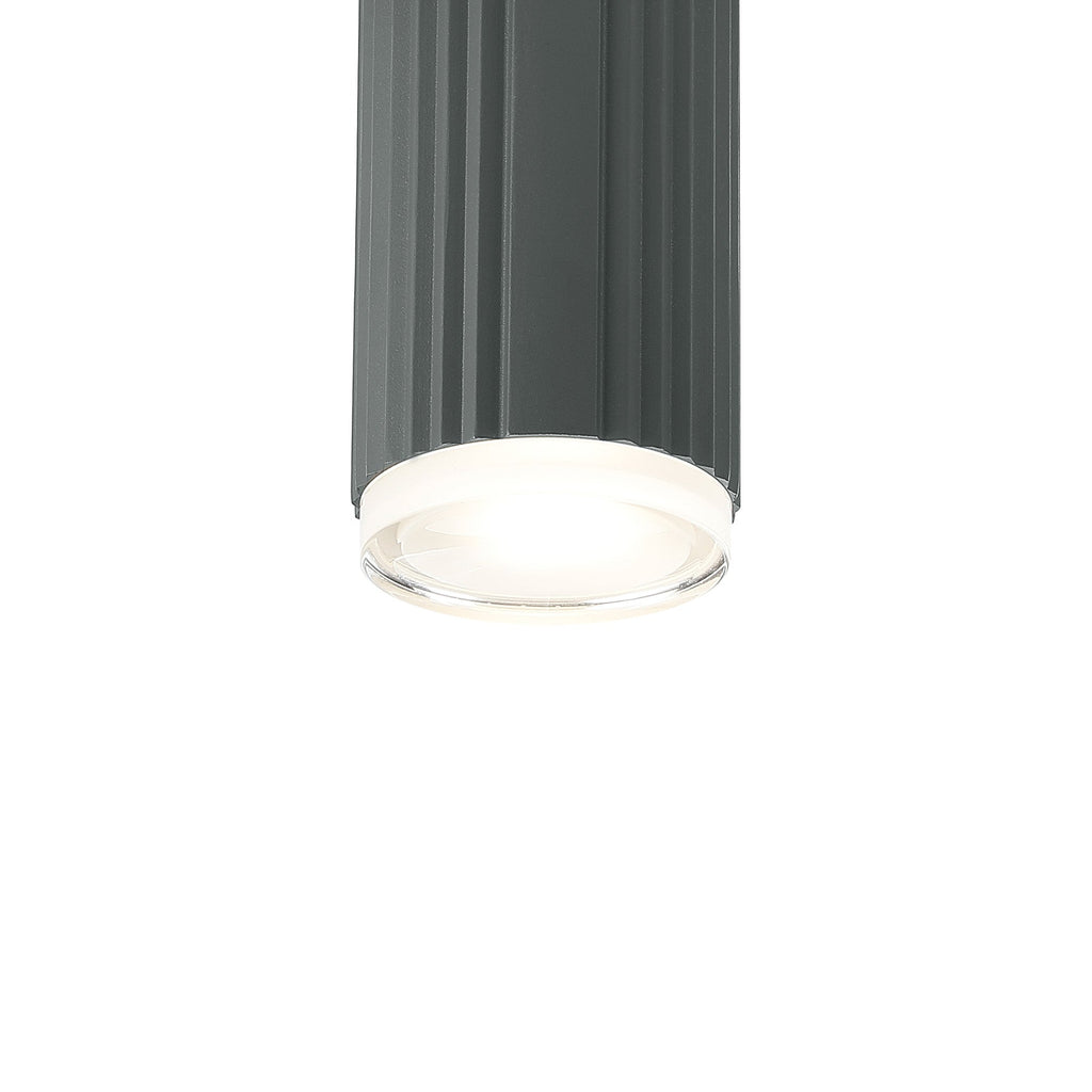 Luminosity Designs Ltd - Dean 6.7cm Ribbed Line Ceiling With Shallow Acrylic Shade, 1 x GU10, IP54 - Luminosity Designs Ltd