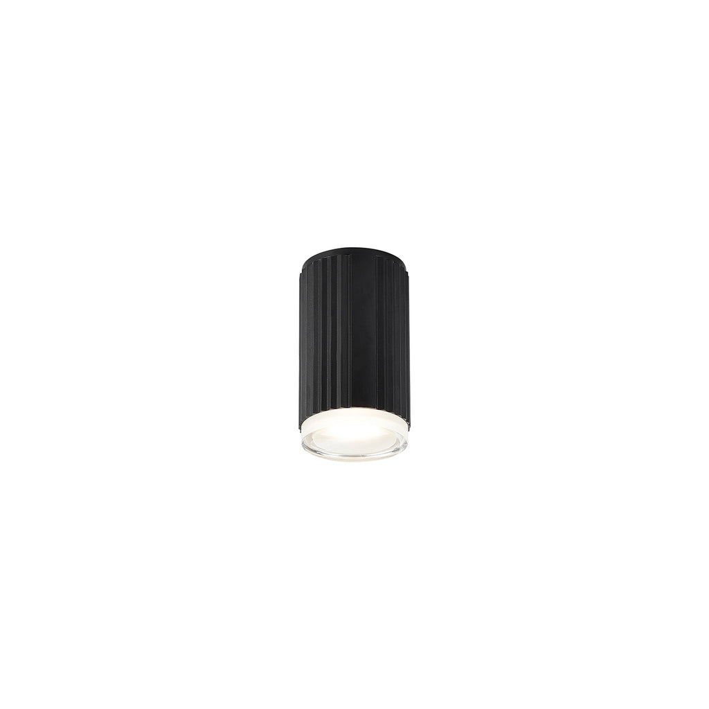 Luminosity Designs Ltd - Dean 6.7cm Ribbed Line Ceiling With Shallow Acrylic Shade, 1 x GU10, IP54 - Luminosity Designs Ltd